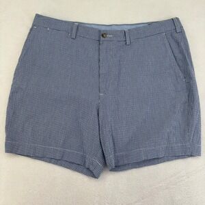 Polo Ralph Lauren Men Blue White Gingham Stretch Classic Fit Shorts 36 Preppy